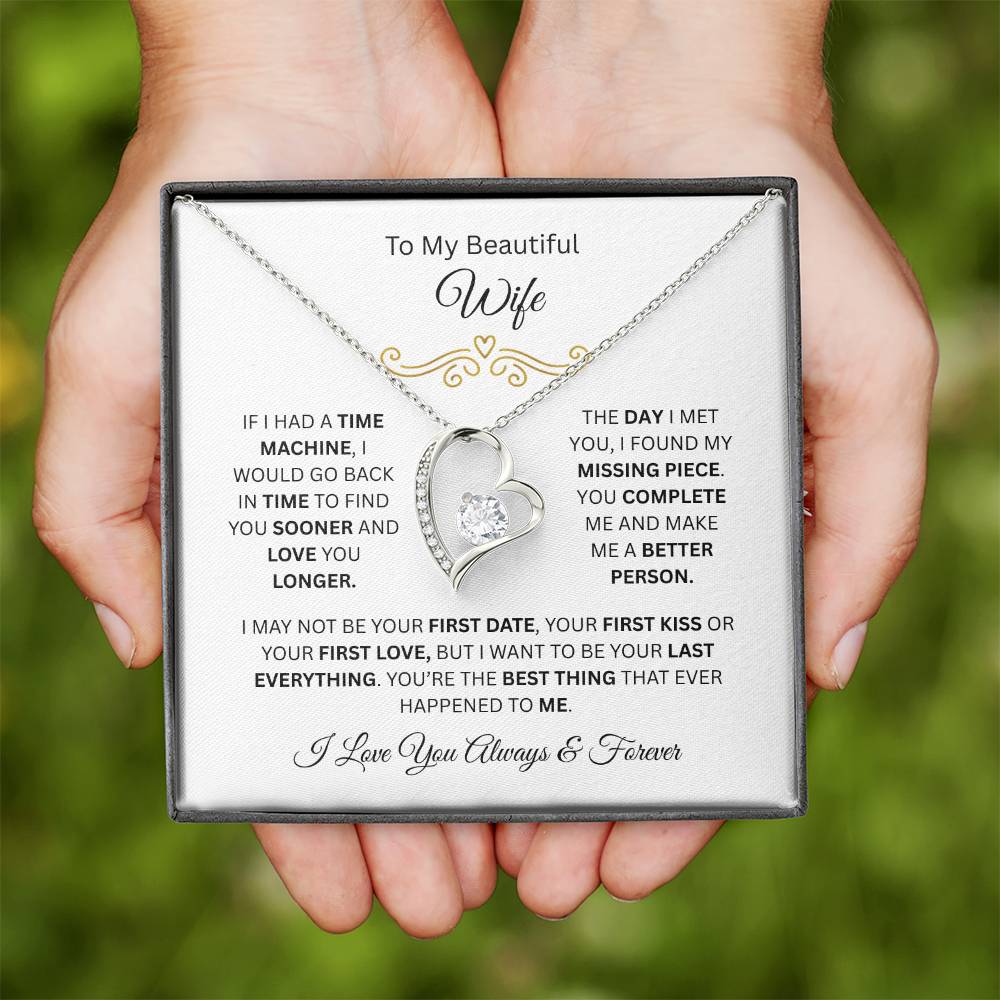 To My Beautiful Wife | Love You Longer | Forever Love Necklace