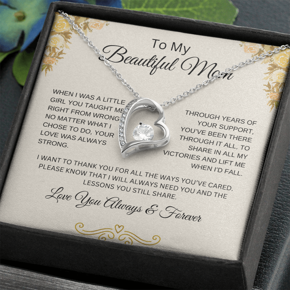 To My Beautiful Mom | You Taught Me | Forever Love Necklace