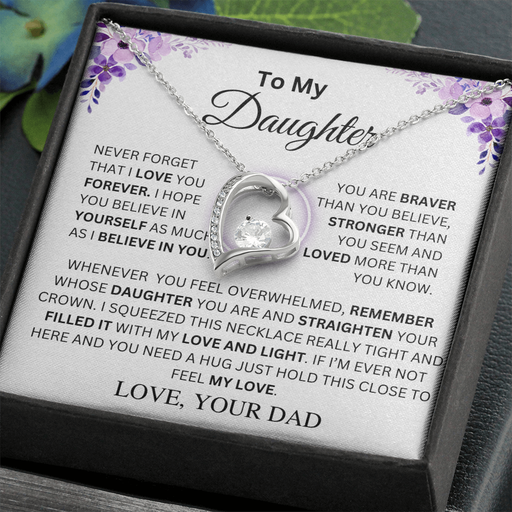 To My Daughter | Never Forget | Forever Love Necklace