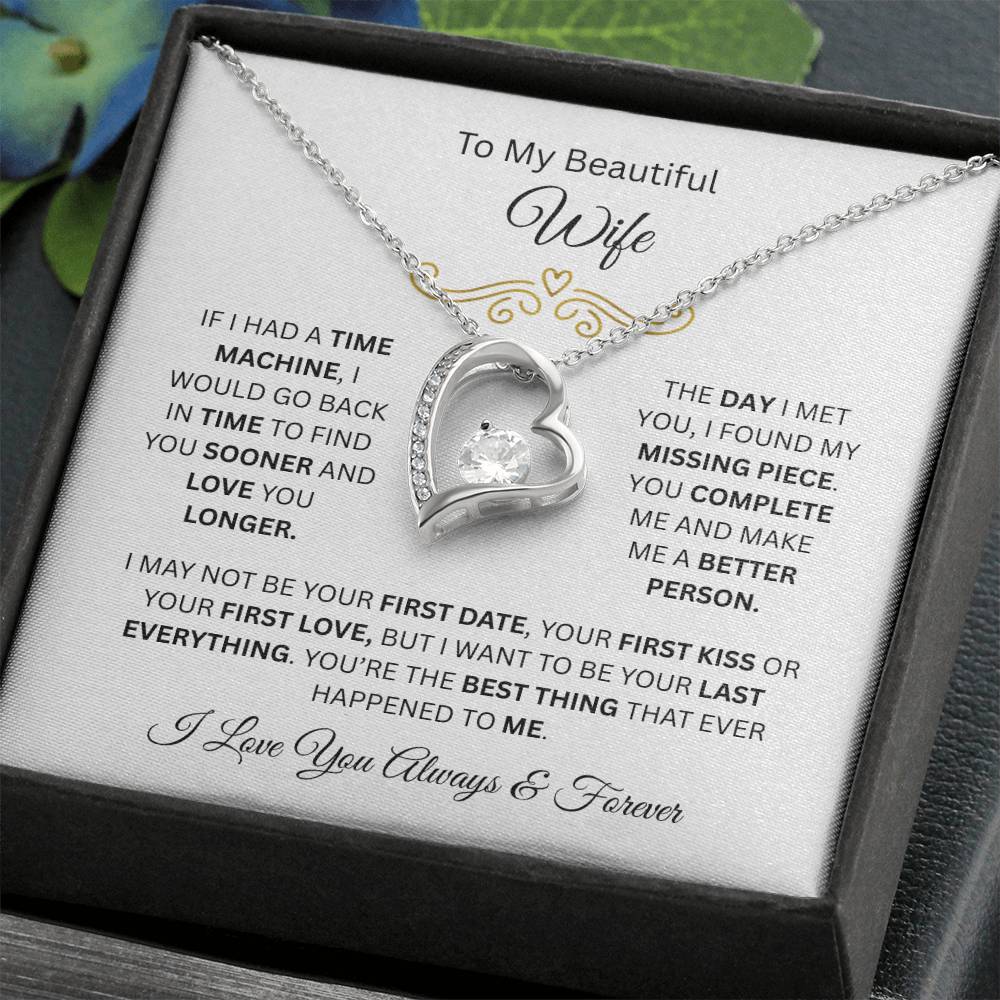 To My Beautiful Wife | Love You Longer | Forever Love Necklace