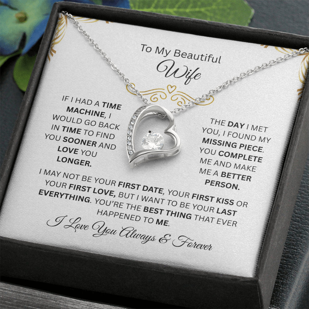 To My Beautiful Wife | Love You Longer | Forever Love Necklace