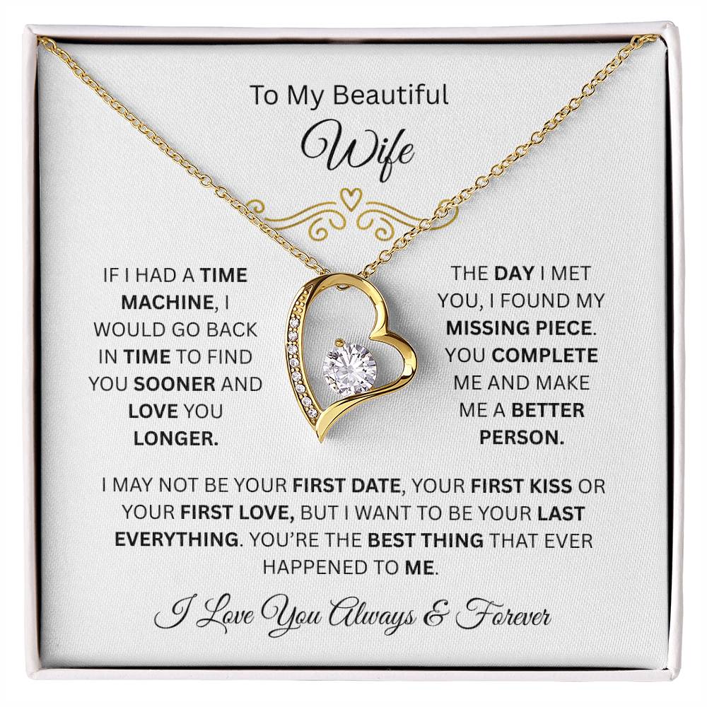 To My Beautiful Wife | Love You Longer | Forever Love Necklace