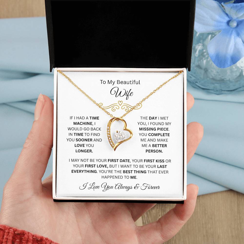 To My Beautiful Wife | Love You Longer | Forever Love Necklace