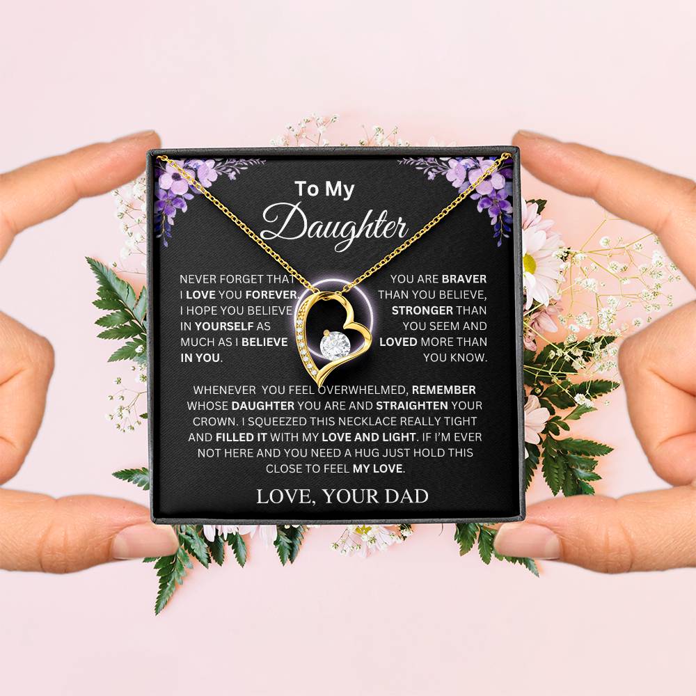 To My Daughter | Never Forget | Forever Love Necklace