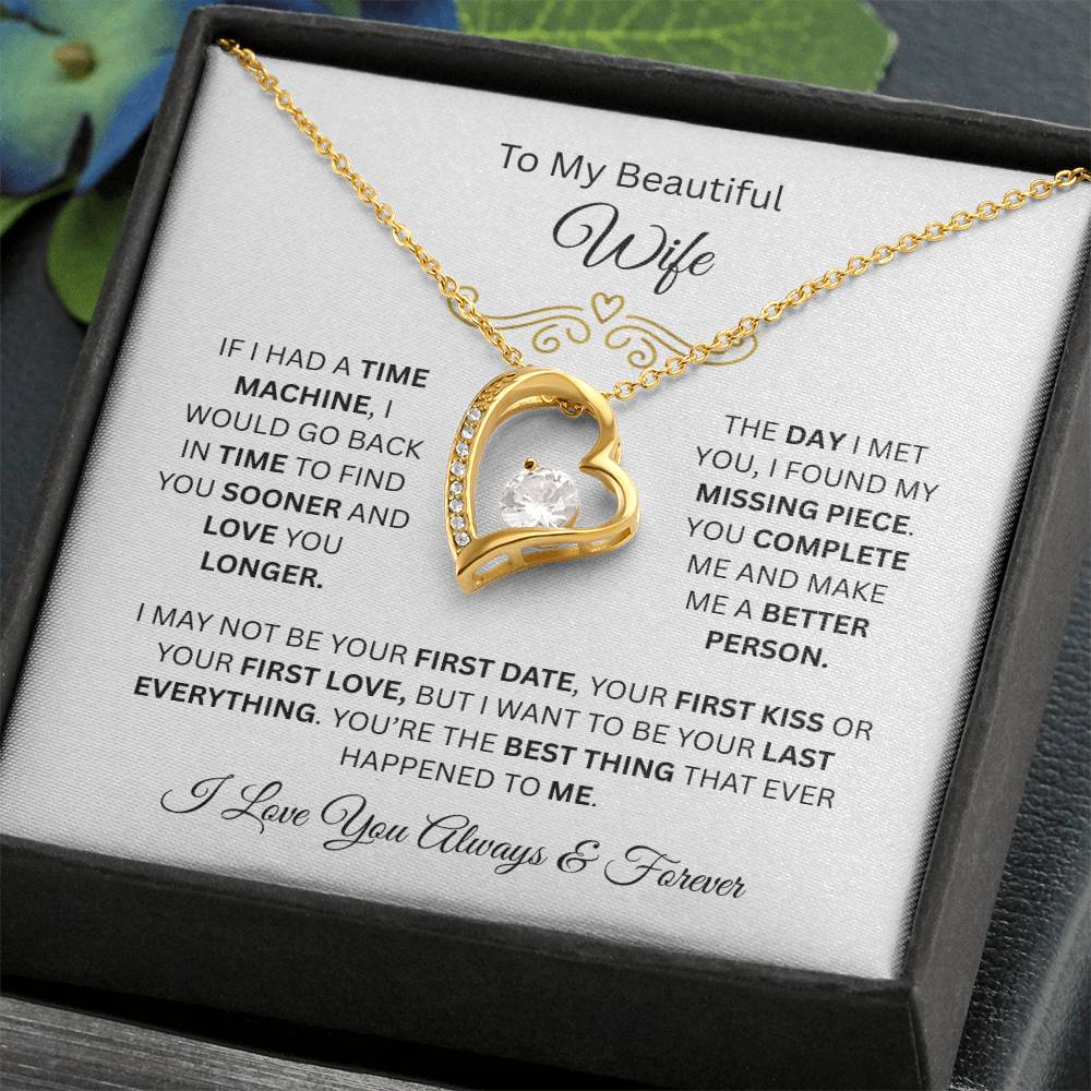 To My Beautiful Wife | Love You Longer | Forever Love Necklace