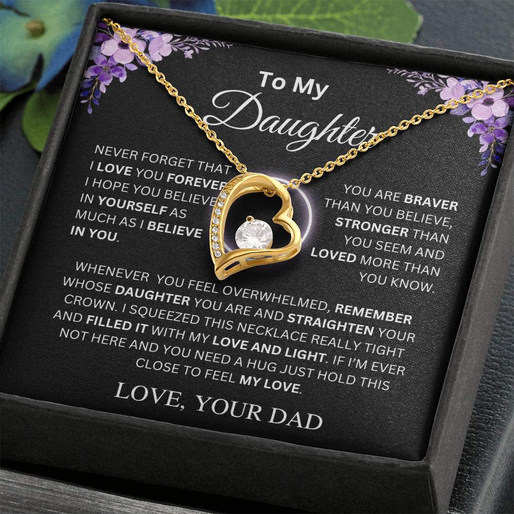 To My Daughter | Never Forget | Forever Love Necklace