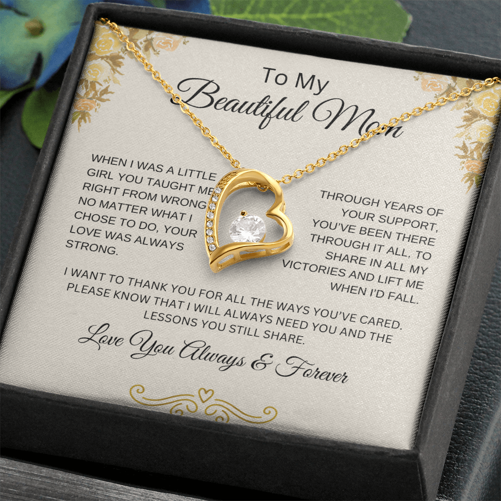 To My Beautiful Mom | You Taught Me | Forever Love Necklace