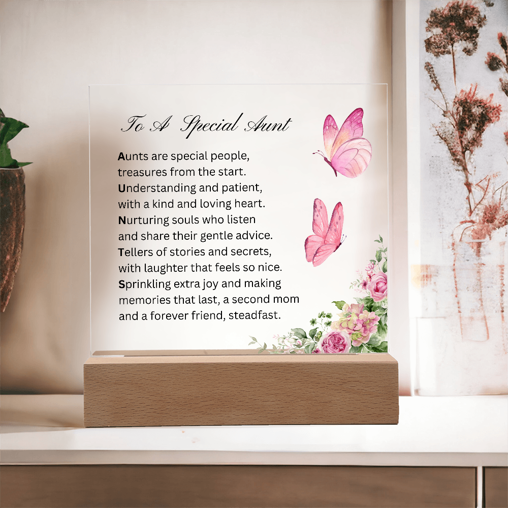 To A Special Aunt | Second Mom, Forever Friend | Printed Acrylic Plaque