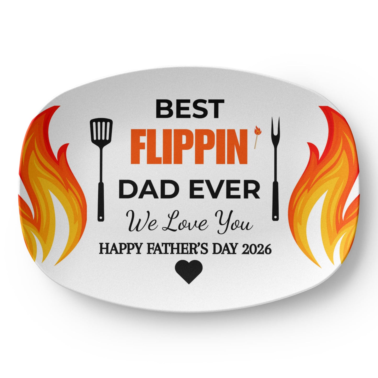 Best Flippin Dad Ever Platter, BBQ Serving Tray for Dad, Father's Day Gift 2026, Grill Master Gift, Kitchen Decor for Dad, Dad Gift from Kids