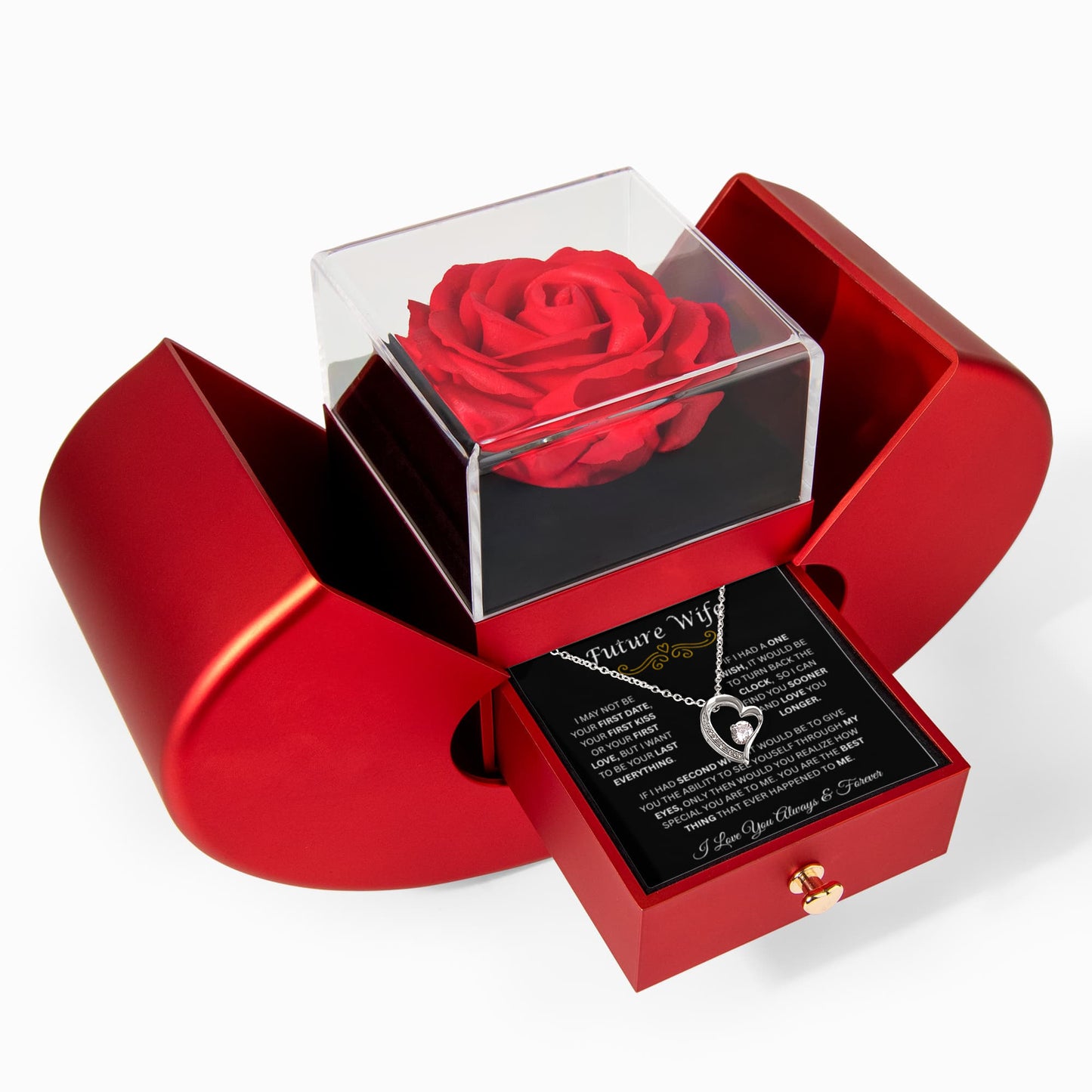 Dear Future Wife | Your Last Everything | Forever Love Necklace & Heart Box Gift