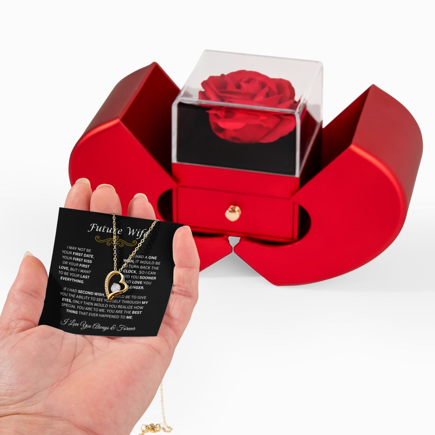 Dear Future Wife | Your Last Everything | Forever Love Necklace & Heart Box Gift
