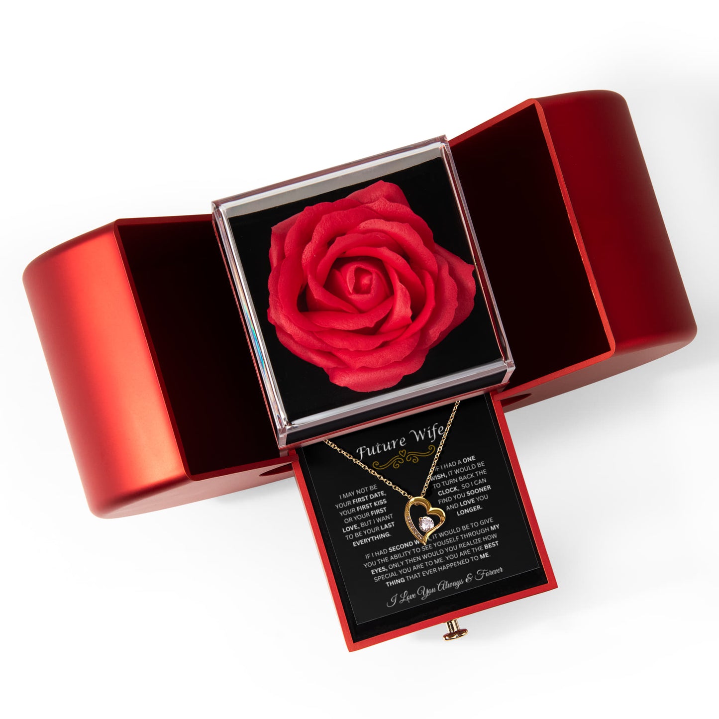 Dear Future Wife | Your Last Everything | Forever Love Necklace & Heart Box Gift