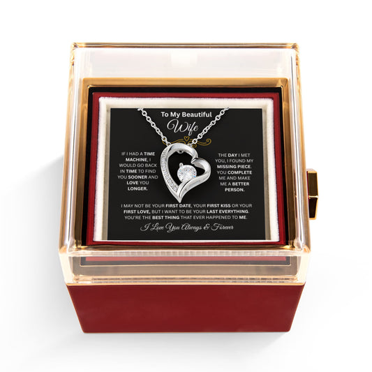 To My Beautiful Wife | Forever Love With Rotating Rose Gift Box | Be Your Last Everything