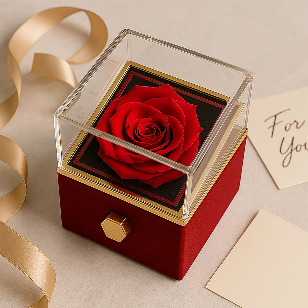 Luxury Rose Gift Box For Wife – Eternal Rose Display, Mother’s Day Gift, Romantic Keepsake Box, Unique Gift for Her, Decorative Rose Case