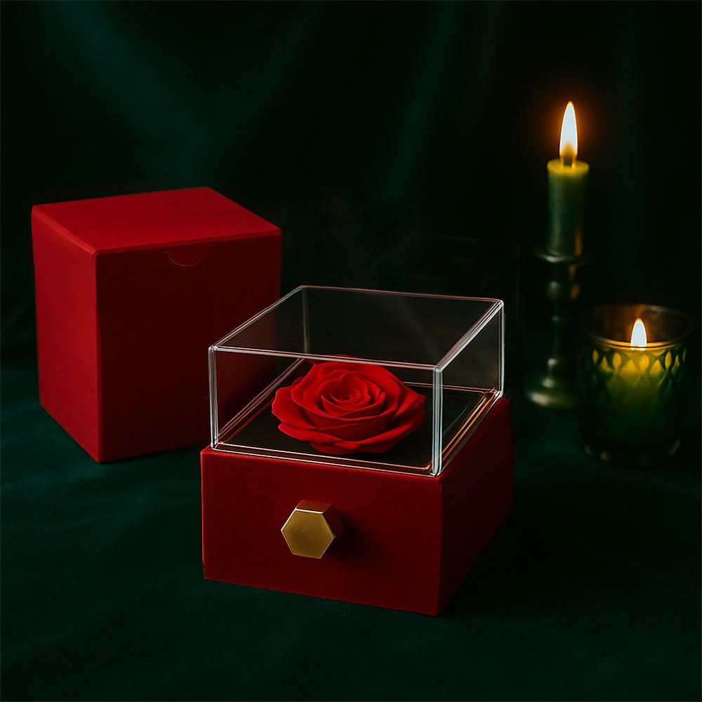 Happy Anniversary | Every year with you | Forever Necklace With Rotating Rose Box