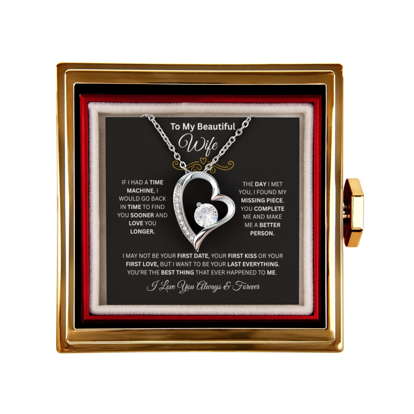 To My Beautiful Wife | Forever Love With Rotating Rose Gift Box | Be Your Last Everything