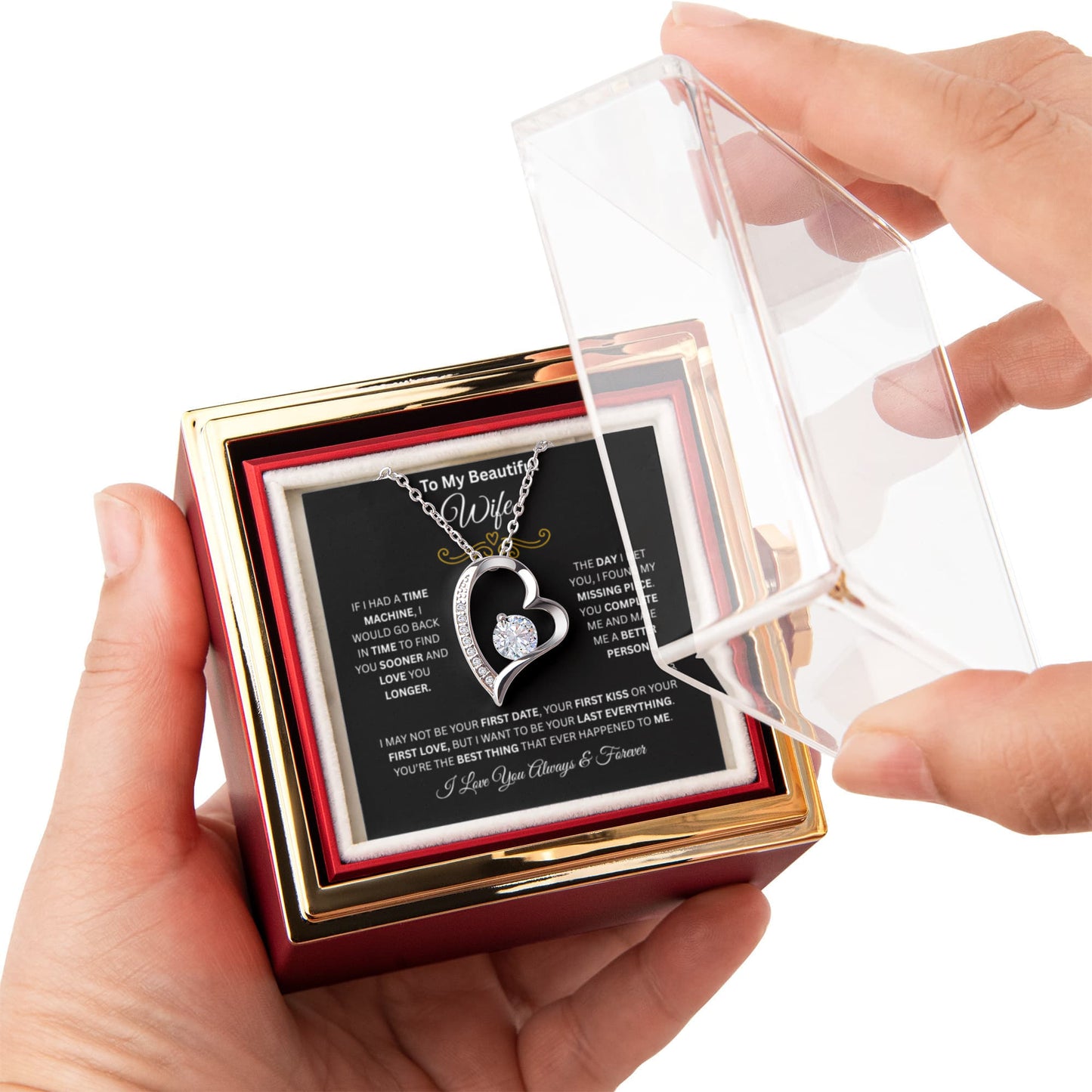 To My Beautiful Wife | Forever Love With Rotating Rose Gift Box | Be Your Last Everything