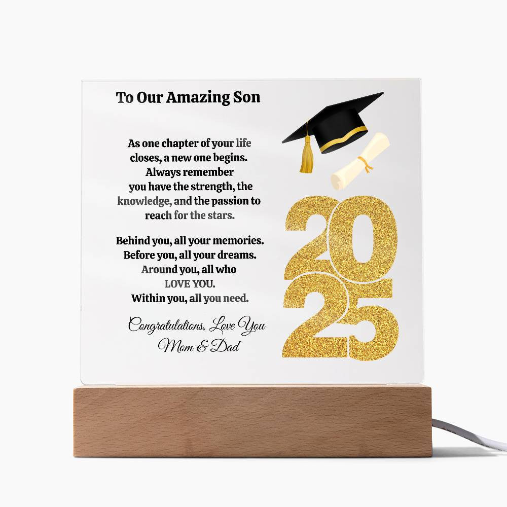 To Our Amazing Son | Always Remember | Graduation| Personalized Acrylic Plaque LED
