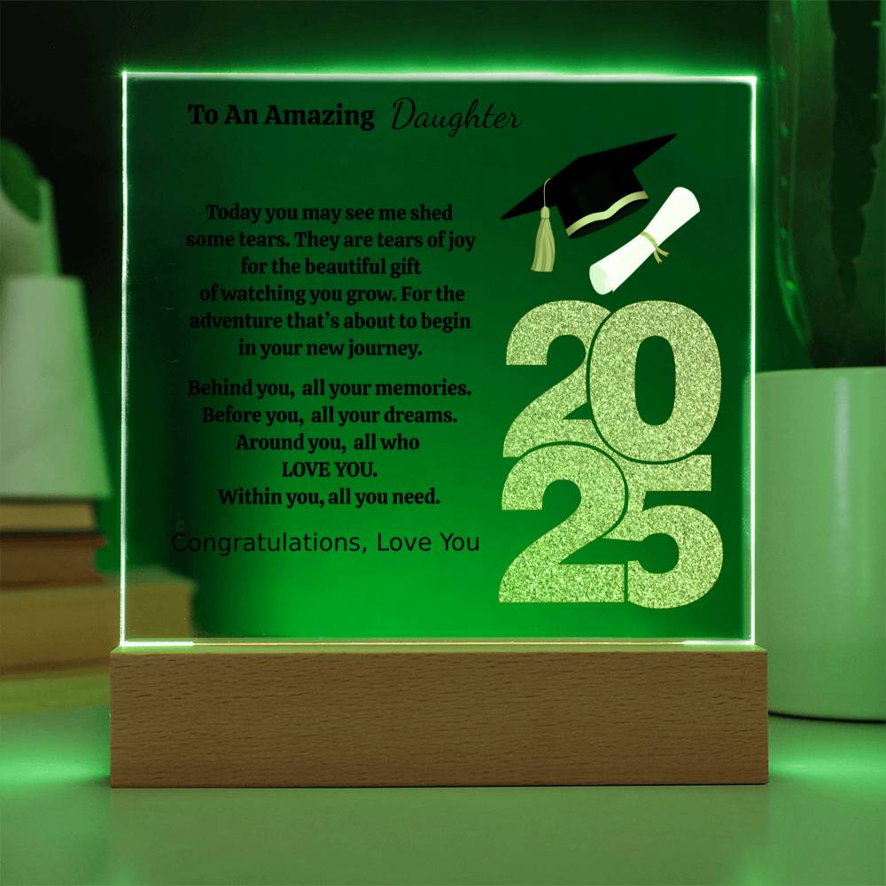 To An Amazing Daughter | Beautiful Gift | Personalized Acrylic Square Plaque (w/LED)